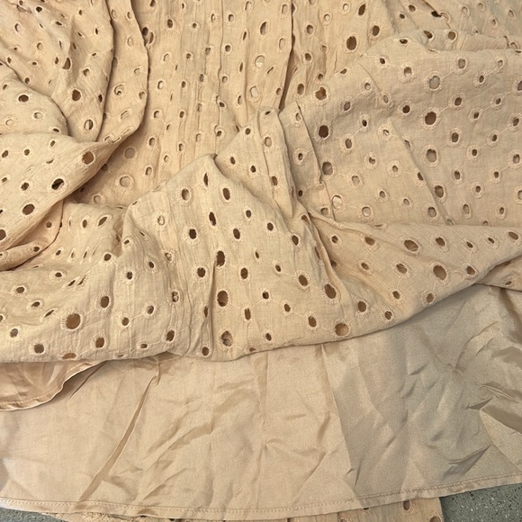 😍 A-line Eyelet Midi Dress With Wide Elastic Belt - Picture 4 of 6